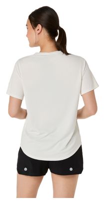 Maglia a maniche corte Asics Fujitrail Logo Bianca Donna