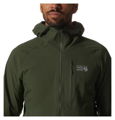 Mountain Hardwear Giacca impermeabile da uomo verde elasticizzata Ozonic Green