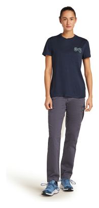 Dames Icebreaker Merino 150 Tech Lite Adventure Ride Blauw Technisch T-shirt