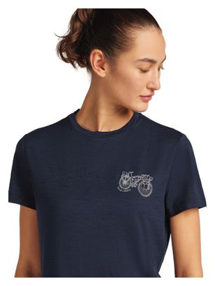 Dames Icebreaker Merino 150 Tech Lite Adventure Ride Blauw Technisch T-shirt