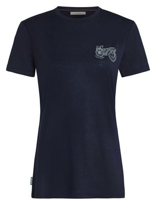 Dames Icebreaker Merino 150 Tech Lite Adventure Ride Blauw Technisch T-shirt