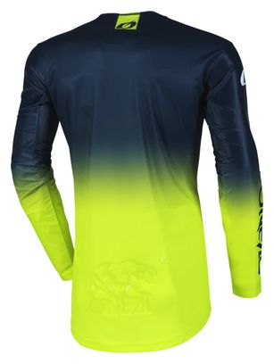 Maillot Manches Longues O'Neal Mayhem Hexx Bleu/Jaune Fluo