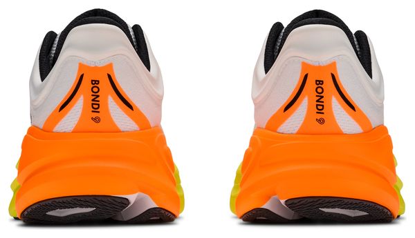Hoka Bondi 9 hardloopschoenen wit/oranje voor heren