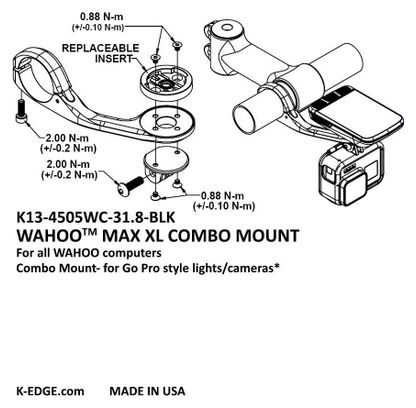K-Edge Wahoo Max XL Combo Remote Handlebar Mount