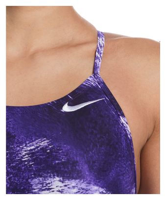 Nike Swim Team Olympics Print Cutout Badeanzug für Damen, violett