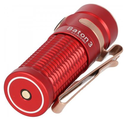 Olight Baton 3 Premium Edition  lampe de poche LED Baton 3 avec étui de chargement rouge  chargement sans fil  y...