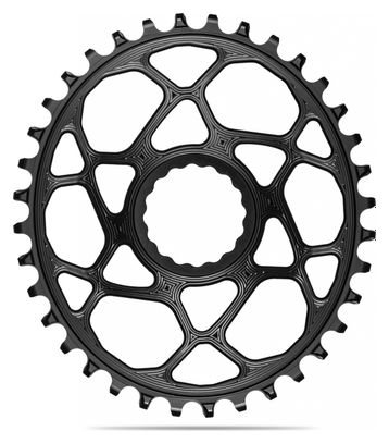 AbsoluteBlack Corona ovale stretta larga a montaggio diretto per pedivelle Race Face 12 S nera