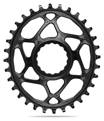 AbsoluteBlack Corona ovale stretta larga a montaggio diretto per pedivelle Race Face 12 S nera