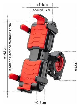 Support de téléphone vélo six griffes Rockbros noir