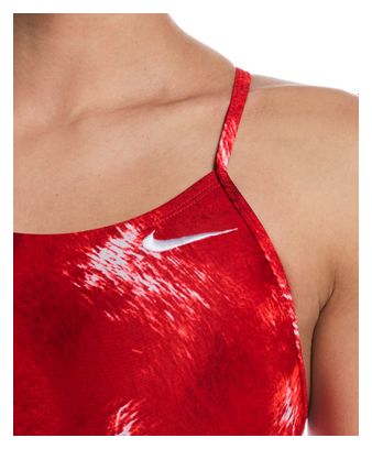 Costume da bagno Nike Swim Team Olympics Print Cutout rosso da donna