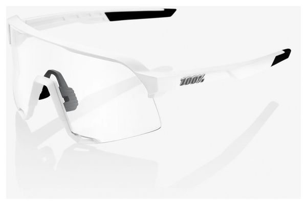 100% S3 Matte White - HiPER Silver Mirror Lens