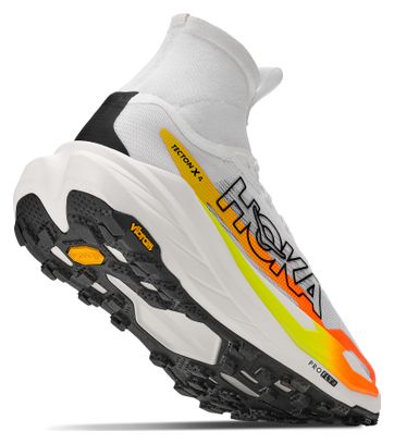 Chaussures Trail Hoka Tecton X 4 Blanc/Orange Femme