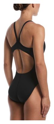 Nike Swim Solid Rib Racerback Badeanzug für Damen, schwarz