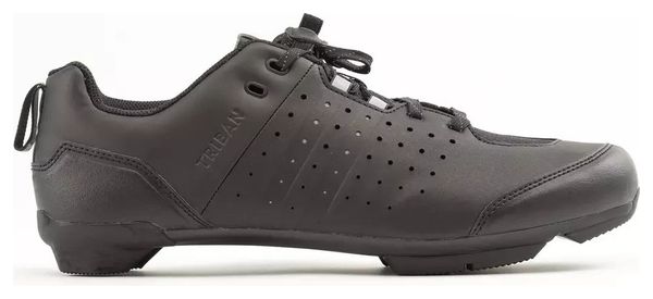 Chaussures Vélo Gravel et Route à Lacets TRIBAN SPD Cyclotourisme GRVL 500 Noir