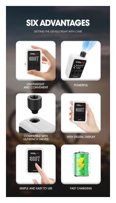 Pompe électrique/ Mini compresseur portable – 150 PSI – USB-C - Presta/Schrader