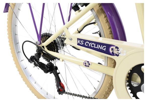 Vélo enfant 24'' Kahuna beige-violet TC 36 cm KS Cycling