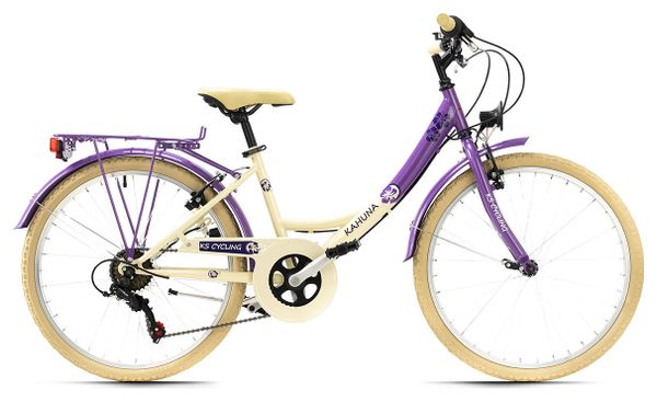 Vélo enfant 24'' Kahuna beige-violet TC 36 cm KS Cycling