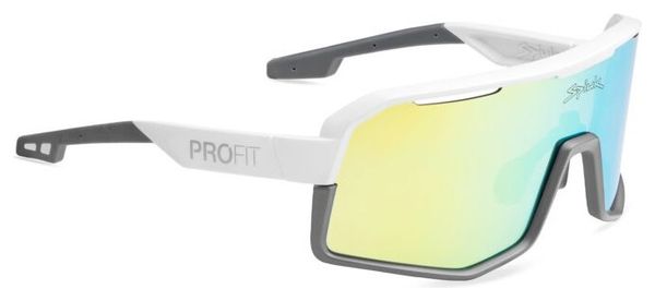Unisex-Brille Spiuk Profit V3 Weiß/Grau - Gelbe Gläser