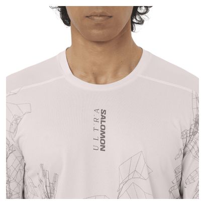 Camiseta de manga corta Salomon S/Lab Ultra Print Blanco/Rojo Hombre