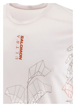Camiseta de manga corta Salomon S/Lab Ultra Print Blanco/Rojo Hombre