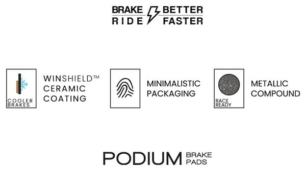 Paire de Plaquettes AMP Podium - SRAM Code - Revêtement Ceramic/Métallique