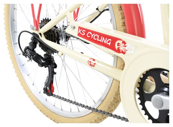 Vélo enfant 24'' Kahuna beige-rouge TC 36 cm KS Cycling