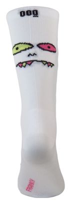 Chaussettes unisexes avec renforts compressifs Mooquer Franky Stan blancs brodés