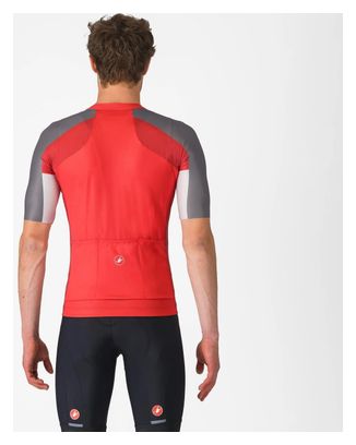 Maillot à Manches Courtes Castelli Entrata 6 Homme Rouge Gris