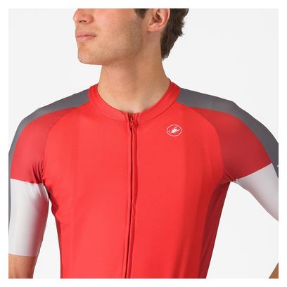 Maillot à Manches Courtes Castelli Entrata 6 Homme Rouge Gris