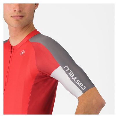 Maillot à Manches Courtes Castelli Entrata 6 Homme Rouge Gris