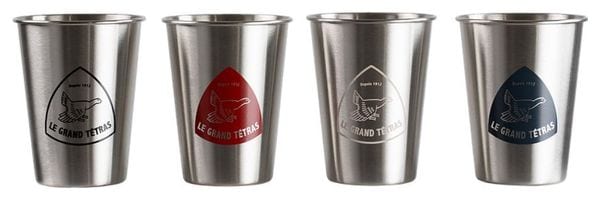 Set of 4 Le Grand Tetras Gray Stainless Steel Glasses