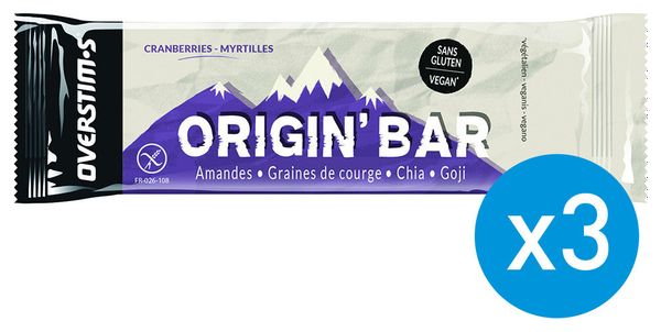 2+1 Overstims Origin' Bar Energy Bar Cranberries Blueberries