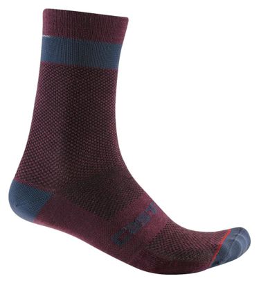 Castelli Alpha 18 Sokken Bordeaux/Grijs