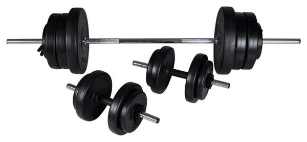 Banc de musculation complet d'entraînement et support de poids jeu d'haltères 60 5 kg 02_0000024