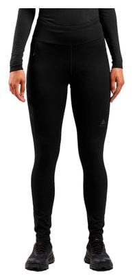 Dames Lange Hardloop Tight Odlo Zeroweight Warm 2.0 Reflecterend Zwart