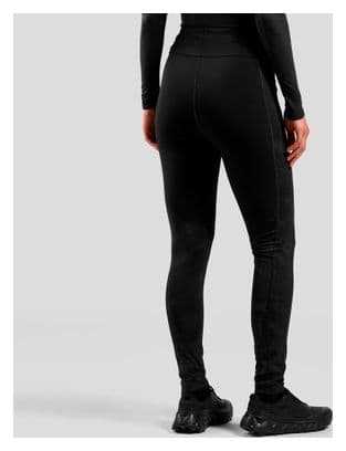 Dames Lange Hardloop Tight Odlo Zeroweight Warm 2.0 Reflecterend Zwart