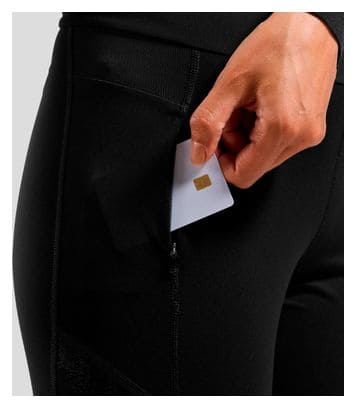 Dames Lange Hardloop Tight Odlo Zeroweight Warm 2.0 Reflecterend Zwart