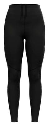 Dames Lange Hardloop Tight Odlo Zeroweight Warm 2.0 Reflecterend Zwart