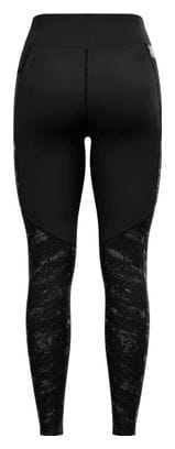 Dames Lange Hardloop Tight Odlo Zeroweight Warm 2.0 Reflecterend Zwart