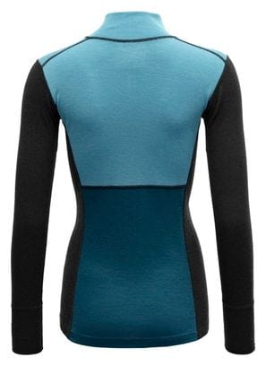 Sous maillot Devold Lauparen Merino 190 col zippé Bleu Femme 