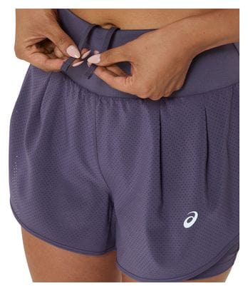 Pantaloncino Asics Road 3.5in Purple da donna 2 in 1