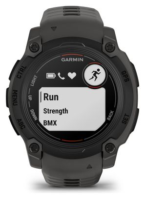 Montre GPS Garmin Instinct E - 40 mm Noir avec Bracelet en Silicone Gris Charcoal