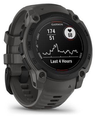 Montre GPS Garmin Instinct E - 40 mm Noir avec Bracelet en Silicone Gris Charcoal