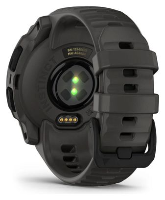 Montre GPS Garmin Instinct E - 40 mm Noir avec Bracelet en Silicone Gris Charcoal