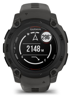 Montre GPS Garmin Instinct E - 40 mm Noir avec Bracelet en Silicone Gris Charcoal