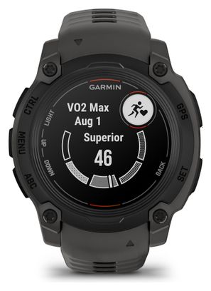 Montre GPS Garmin Instinct E - 40 mm Noir avec Bracelet en Silicone Gris Charcoal