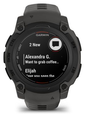 Montre GPS Garmin Instinct E - 40 mm Noir avec Bracelet en Silicone Gris Charcoal
