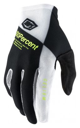 Pair of 100% Celium Gloves Black / White / Fluo Yellow