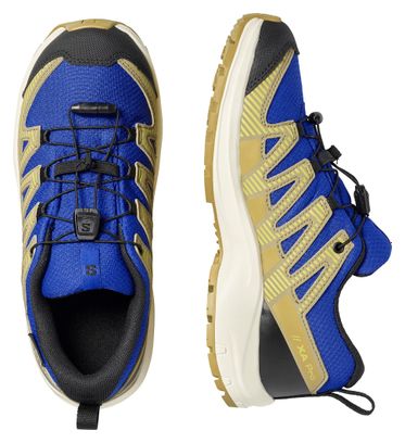Salomon XA Pro V8 Waterproof Trailschoenen Blauw/Kaki Kinderen