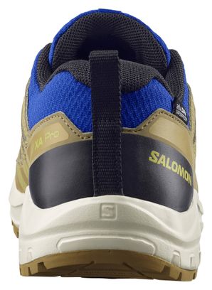 Salomon XA Pro V8 Waterproof Trailschoenen Blauw/Kaki Kinderen